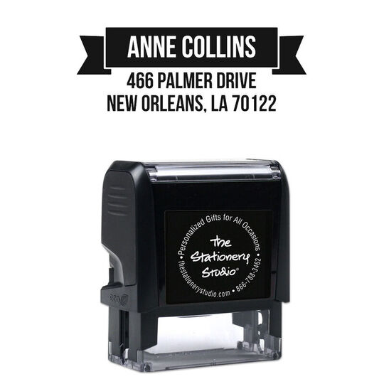 Collins Rectangular Address Self-Inking Stamp